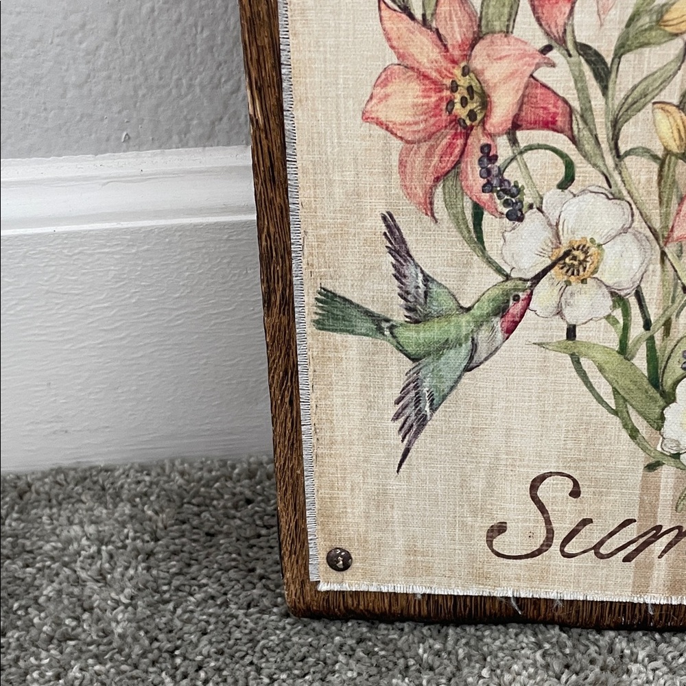 Susan Winget Floral Heart Wall Art with Hummingbirds wall decor - Picture 5 of 5
